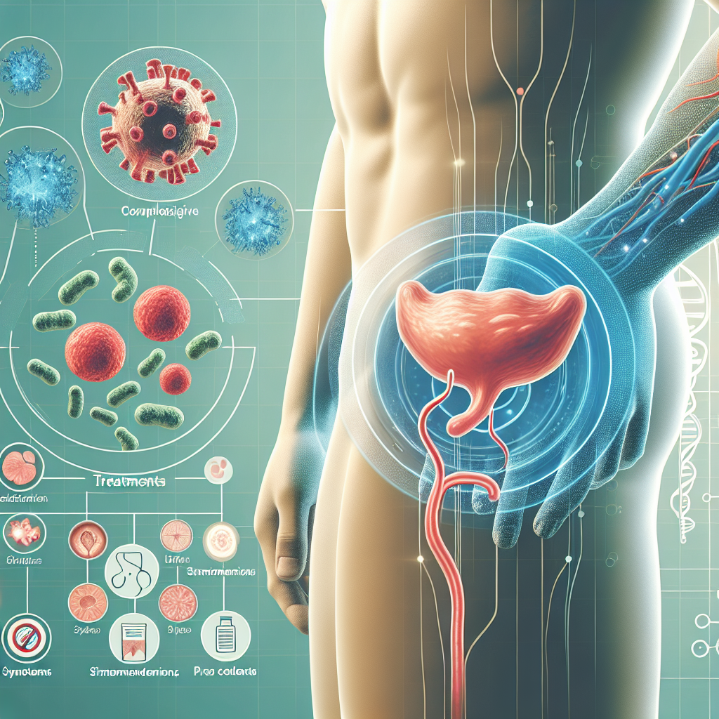 Diagramă ilustrând tratamentele și simptomele prostatitei cauzate de E. coli.